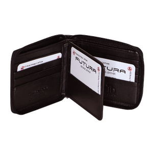 Futura Mens RFID Protected Genuine Leather Wallet Zip Around