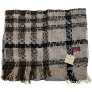 DENTS Check Open Weave Scarf Wool Blend Winter Warm MADE IN ITALY