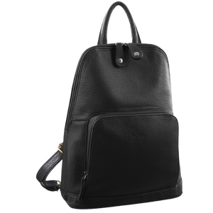Milleni Womens Twin Zip Backpack Nappa Italian Leather Travel Bag