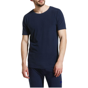 Mens Thermal Short Sleeve Top Microfleece Baselayer Underwear T Shirt - Navy