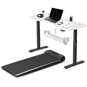 M2 Treadmill with ErgoDesk Automatic White Standing Desk 1500mm + Cable Management Tray