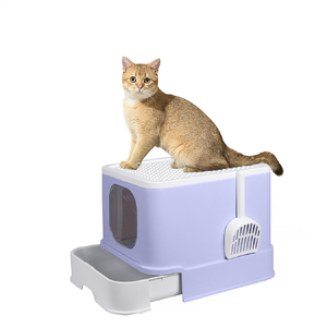  Cat Litter Box Fully Enclosed let Purple