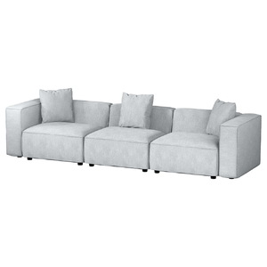 Modular Sofa Chaise Set 3-Seater Grey