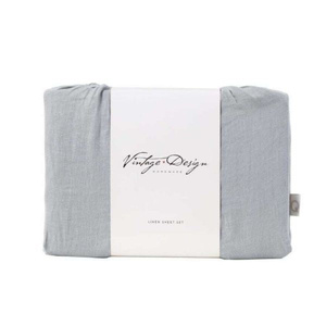 Dove Grey Linen Sheet Sets by Vintage Design Homeware Double