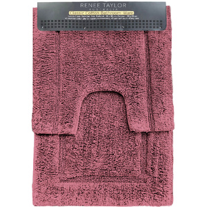 2 Piece 2200 GSM Tufted Rosebud Bath Mat Set by Renee Taylor