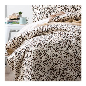 175 GSM Egyptian cotton Flannelette Snow Leopard Super King Quilt Cover Set by Park Avenue