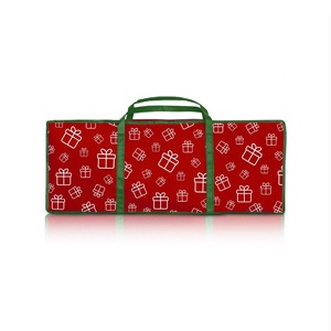 Santa's Helper Printed Christmas Paper Storage Bag With 5 Rolls and Scissors Set