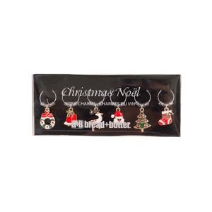 Bread and Butter Various Christmas Mix Wine Glass Charms - 6 Pack