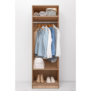 MALMO TWO SHELF/HANGRAIL WALK IN WARDROBE - NATURAL OAK