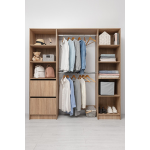 BASEL 2M WALK IN WARDROBE KIT - CLASSIC - NATURAL OAK