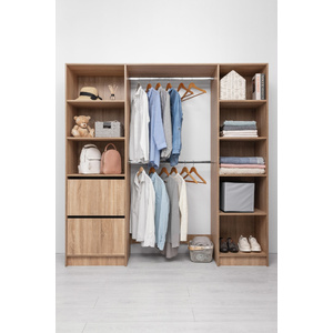 BASEL 2M WALK IN WARDROBE KIT - SLIM SHAKER - NATURAL OAK