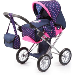 Baby Doll City Star Pram in Polka Dots, Blue and Pink