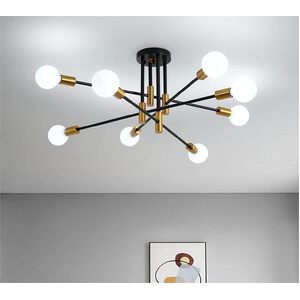 Modern Black Gold Ceiling Light 8 Lights