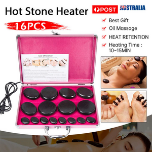 16 Pcs Hot Massage Basalt Stone Volcanic Stones Kit Rock SPA Oiled Massager Salon