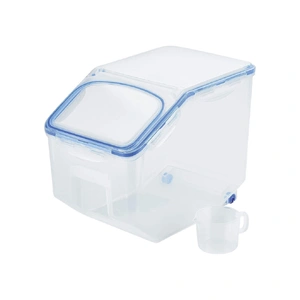  Multipurpose Food Storage Container with Lids and Cup for Pet Food or Rice Grains (Clear/Blue)