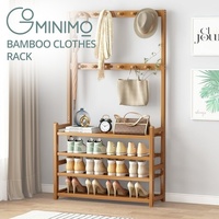 GOMINIMO Bamboo Clothes Rack and Shoe Rack Shelves 80cm GO-CR-102-YJ