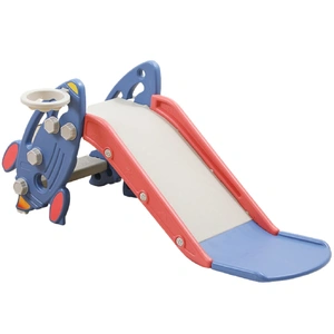  Kids Slide with Basketball Hoop (Blue Rocket)