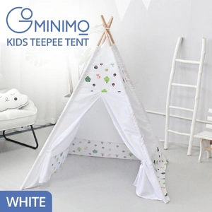  Kids Teepee Tent with Side Window and Carry Case - White Forest