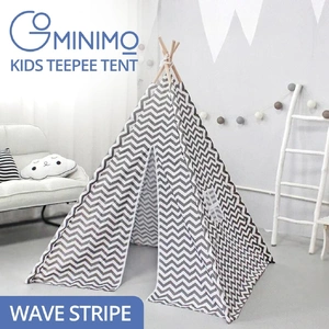  Kids Teepee Tent with Side Window and Carry Case - Wave Stripe