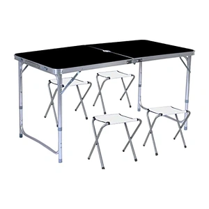 Camping Table 120cm Black With 4 Chair