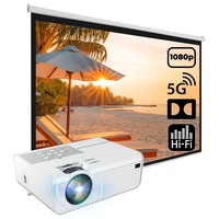 MIRAKLASS Wifi Video Projector 1080P 150 Ansi Lumens (White) MK-W16H-2-WJ