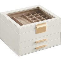 Jewelry Box 3-Layer with 2 Drawers Cloud White