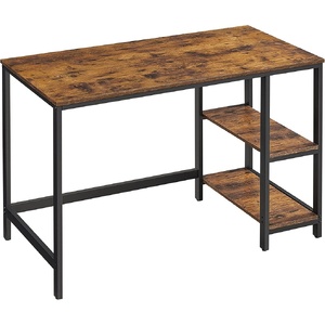 Computer Desk with 2 Shelves Rustic Brown and Black