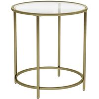  Round Side Table with Tempered Glass Top