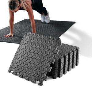 Puzzle Gym Mat EVA Interlocking Foam Tiles with Border (Black) VP-GMT-100-LMJ