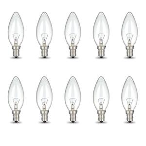 Bulk 10x E14 40W 220V Light Bulbs - C35 Candle Globe For Himalayan Salt Lamp