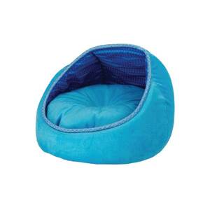 Cat Bed - Fleece Blue Monaco Lounge Couch Cave Plush Cushion Pet 