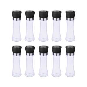 10x 180ml Glass Salt or Pepper Grinder 18cm - Adjustable Ceramic Core Tall Mill