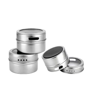 50x 150g Magnetic Spice Jar Stainless Steel Tin Herb Seasoning Storage Container