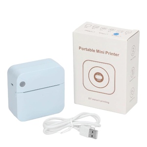 Portable Mini Printer Blue - Inkless Bluetooth Phone Pocket Thermal Printing