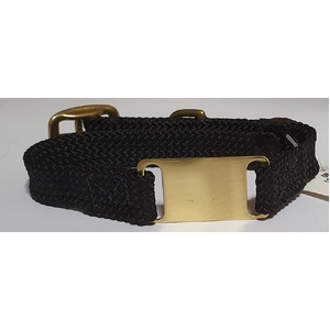 Mendota Products - ID Junior Dog Collar with Brass Tag - SIZES: 35CM,  - Made in the USA - Black