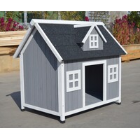 Grey Large Timber Pet Dog Puppy Wooden Cabin  Kennel Timber House