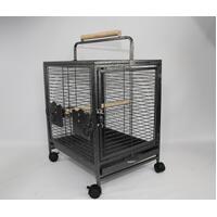 Small Bird Transport Budgie Cage Parrot Aviary Carrier With Wheel