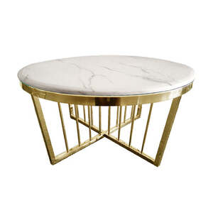 Salina Coffee Table - Marble - 95cm Gold