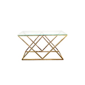 Alsea Console Table Gold Base - Clear Glass