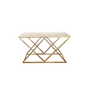 Alsea Console Table Gold Base - White Marble