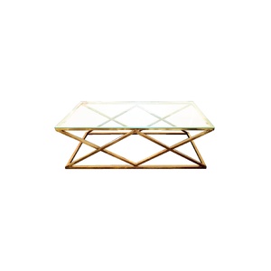 Alsea Coffee Table Gold Base - Clear Glass