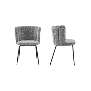 Amelia Boucle Grey Dining Chair - Set of 2