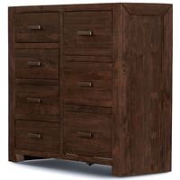 Cattai Tallboy 7 Chest of Drawers Pine Wood Bed Storage Cabinet - Grey Stone