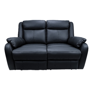 2 Seater Electric Recliner Genuine Leather Upholstered Lounge - Black