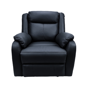 1 Seater Electric Recliner Genuine Leather Upholstered Lounge - Black