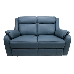 2 Seater Electric Recliner Genuine Leather Upholstered Lounge - Blue