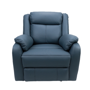 1 Seater Electric Recliner Genuine Leather Upholstered Lounge - Blue