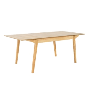 150cm - 190cm Extendable Dining Table Scandinavian Style Solid Rubberwood