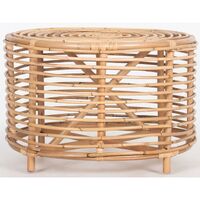 Castaic 61cm Rattan Round Side Table - Natural