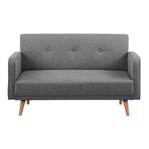 2 Seater Fabric Sofa Lounge Couch Dark Grey